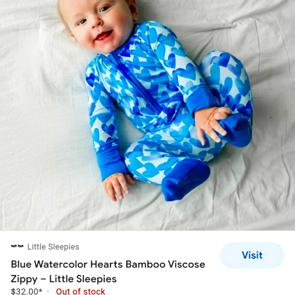 *NWT* LITTLE SLEEPIES OUT OF STOCK VALENTINE'S DAY BABY BOY